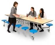 Rectangular Mobile Folding Table Seating Unit