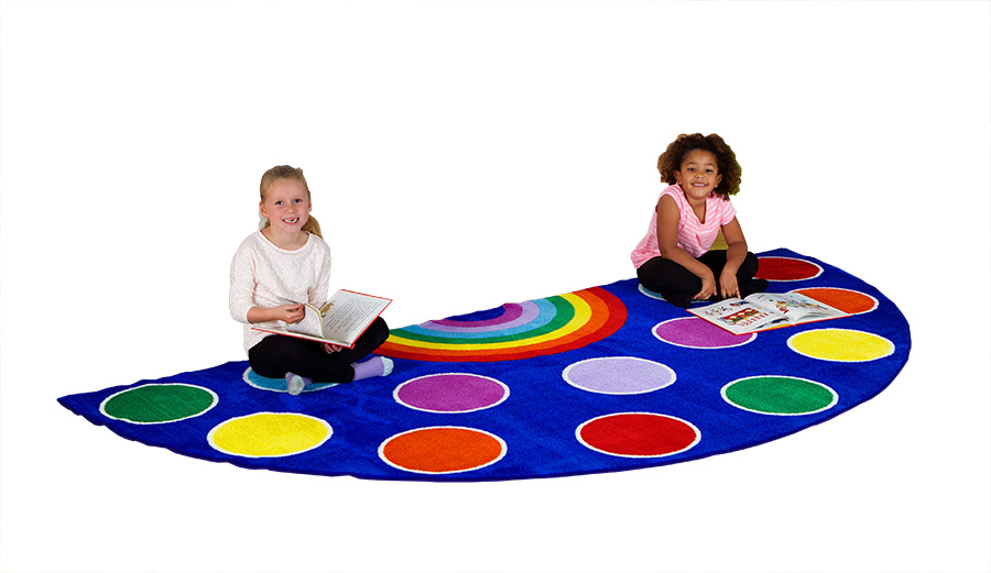 Rainbow Placement Semi Circle Classroom Rugs Early