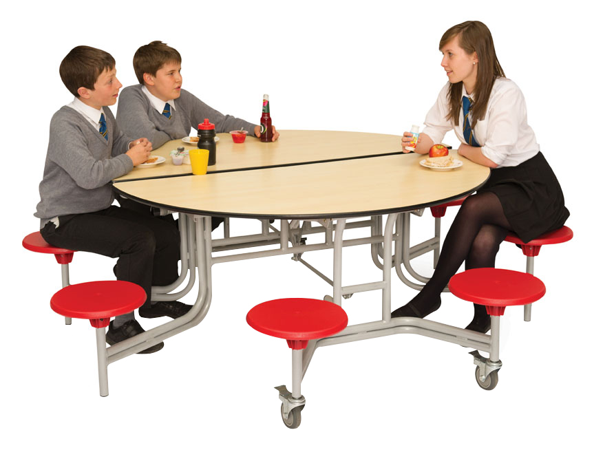 School Dining Tables Room Furniture Round Mobile Folding Table Seating Unit